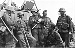 German soldiers with Stahlhelme in the Soviet Union in 1942 Bundesarchiv Bild 101I-218-0524-31, Russland-Sud, Soldaten bei Rast.jpg