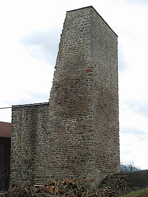 The remaining tower remains