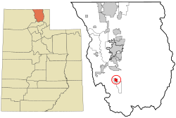 Localização no condado de Cache e no estado de Utah.