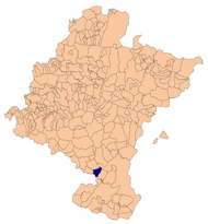 Localização do município de Cadreita em Navarra