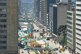 Construcción de la troncal de TransMilenio hacia la calle 24