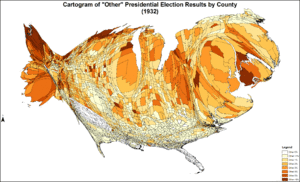 CartogrammaAltroPresidentialCounty1932Colorbrewer.gif