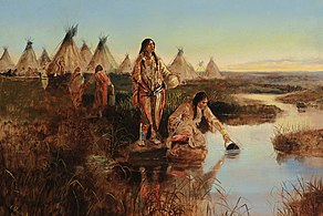 Water for Camp, depicting the everyday life of Native American women