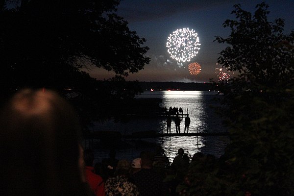 Fireworks above Chautauqua Lake on the Fourth of July