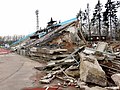 Zniszczony Stadion im. Jurija Gagarina w Czernihowie