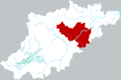 Location of Fuyang District within Hangzhou