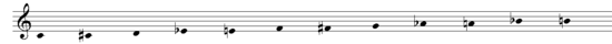 Âm giai nửa cung giai điệu bắt đầu bằng C