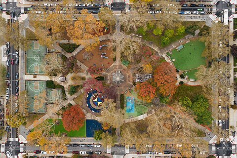 Church Square Park, Hoboken, from above