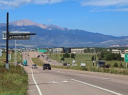 Looking west along East Platte Avenue in Cimarron Hills.