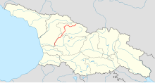 Tskhenistsqali river (in red) on the map of Georgia