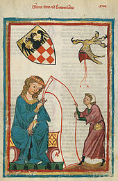 Codex Manesse um 1310: Otto von Botenlauben (links)