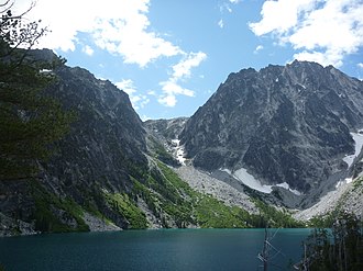 Aasgard Pass, view from the northwest over Colchuck Lake