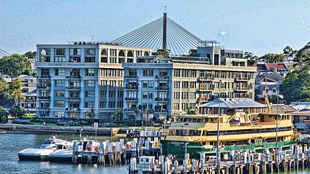 The redeveloped Colgate-Palmolive Building, just next to the Balmain ferry wharves