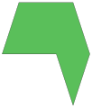 Skew concave hexagon as union of two rhombi