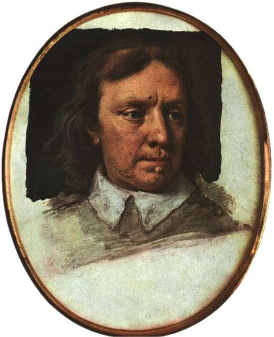 An unfinished portrait miniature of Oliver Cromwell by Samuel Cooper