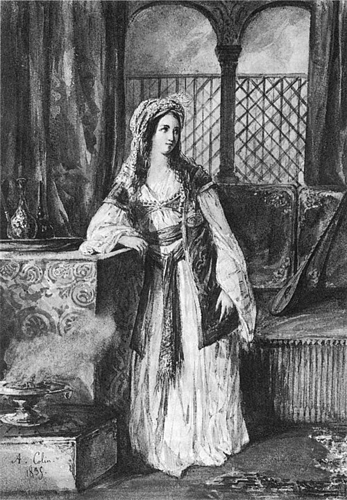 Cornélie Falcon as Rachel, the title role, portrait by A.Colin (1835)