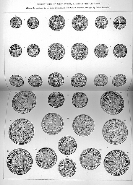 ไฟล์:Current coins of West Europe XIIIth-XVIth Centuries.jpg
