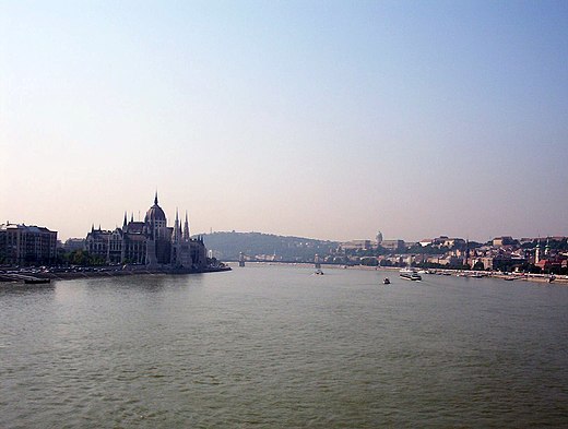 Danube at Budapest, Margit Bridge.jpg