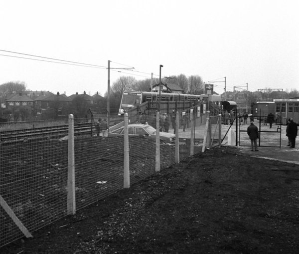 The temporary Debdale Park station, used for Project Light Rail in 1987