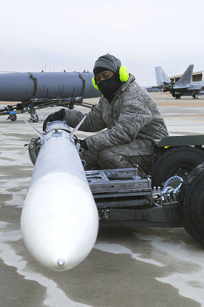 File:Defense.gov News Photo 110108-F-7498H-588 - Staff Sgt. Lamont Brown waits for the command to load munitions during an operational readiness exercise at Joint Base Langley Eustis Va. on Jan.jpg