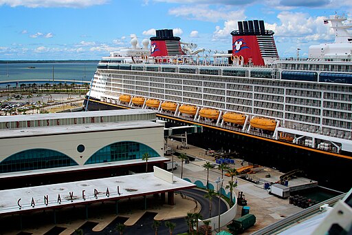 Disney Cruise Ship tied up at the Disney Terminal, Port Canaveral - Florida - (1)