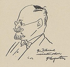Dominik Morgenstern, karikatura od malíře Ivana Sorse (1932)