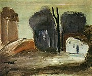 Пейзаж с белым домом. 1931.
