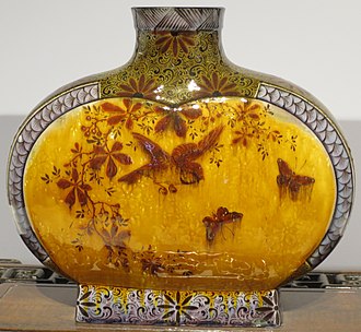 Faience vase, c. 1889 Earthenware vase by Theodore Deck, 1889, High Museum.JPG