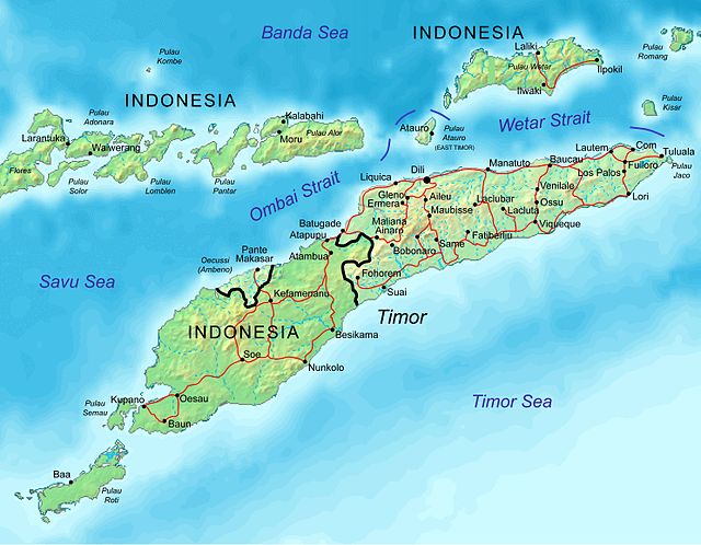 Map of East Timor.