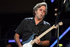 Eric Clapton performing at Hyde Park, London, in June 2008 Eric Clapton 2.jpg