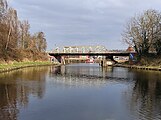 Lübeck, Eutiner Eisenbahnbrücke nahe der Marienbrücke