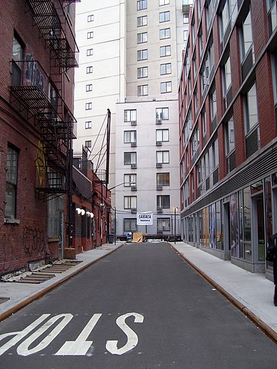 "Extra Place", an obscure side street off of East 1st Street, just east of the Bowery