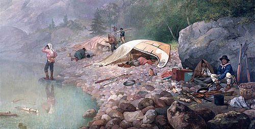 Voyageurs at Dawn, 1871 by Frances Anne Hopkins (1838–1919)