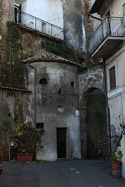 Face-like facade in Bassano Romano, Italy