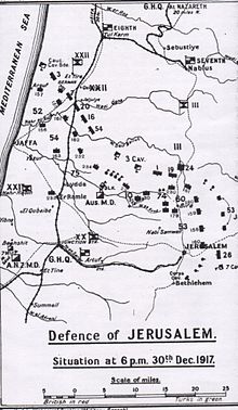 Falls' Sketch Map 21: Defence of Jerusalem. Situation on 30 December 1917 at 1800 Falls sketch 21.jpeg