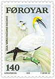 Des Fous de Bassan illustrant un timbre des îles Féroé.