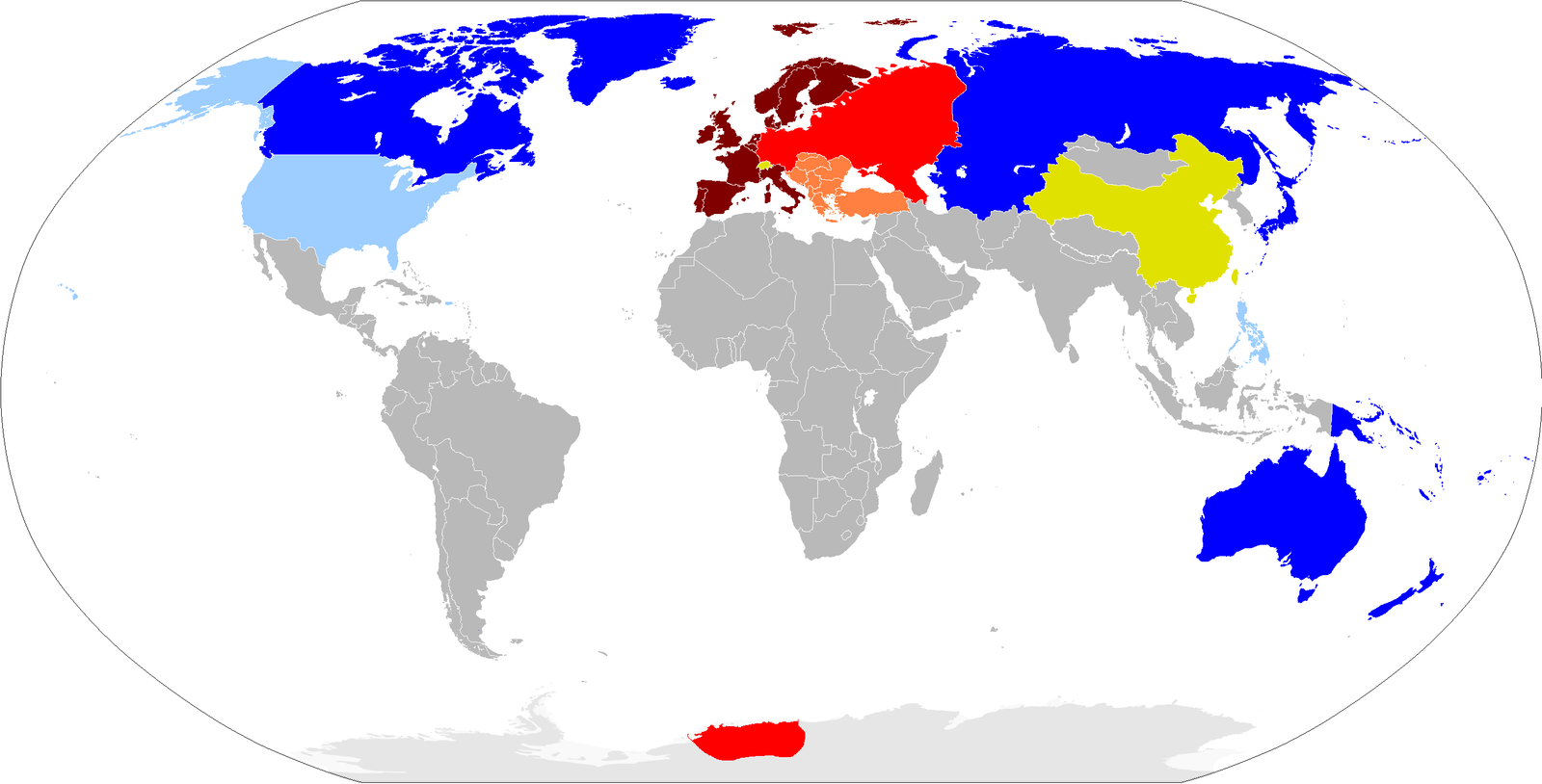 Карта мира 1964 года