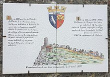 Plaque commémorative de la fondation (en 997) et de la renaissance (en 1497) du village de Cabris