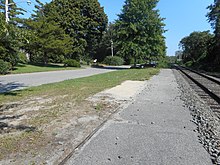 The site of the former Jamesport station. Former Jamesport LIRR station facing Greenport-3.JPG