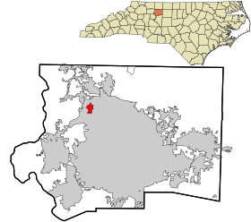 Forsyth County North Carolina incorporated and unincorporated areas Bethania highlighted.svg