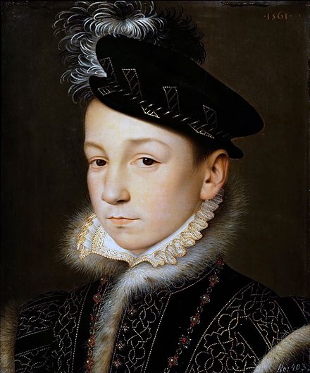 Portrait of Charles IX shortly after acceding to the throne, by François Clouet