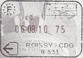 Exit stamp for air travel, issued at Charles de Gaulle Airport