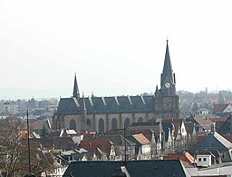 Gamla staden i Friedberg, med stadskyrkan