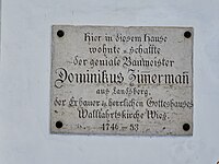 GER — BY — Landkreis Weilheim-Schongau — Steingaden (Schild Dominikus Zimmermann) 2020