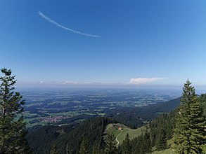 Hochries, Weg 216b, Ausblick Norden mit Ebersberger Alm