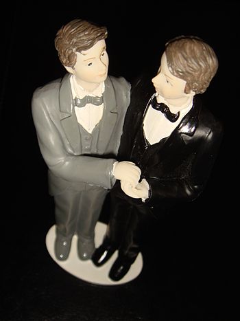 Gay couple for wedding cake. Picture by Stefan...