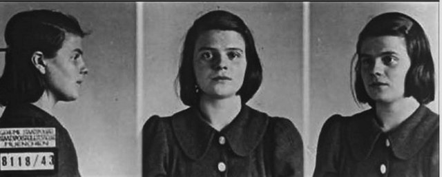 Fotografías de la Gestapo de Sophie Scholl tomadas después de su captura el 18 de febrero de 1943.