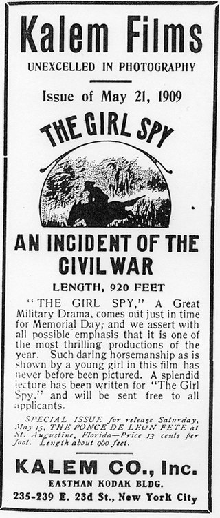 <i>The Girl Spy: An Incident of the Civil War</i> 1909 film by Sidney Olcott