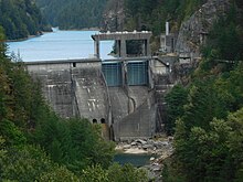 The Gorge Dam was used as a filming location Gorge Dam (36251748603).jpg