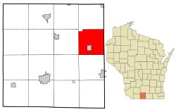 Green County Wisconsin incorporated and unincorporated areas Albany (town) highlighted.svg